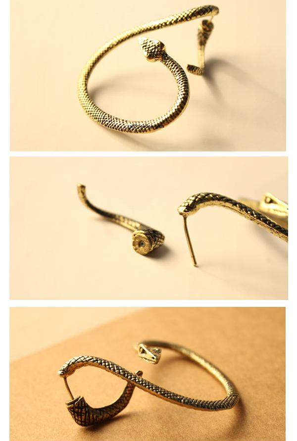 Örhänge "Snake" i Antik Silver, Bronsfärg eller Svart - 6