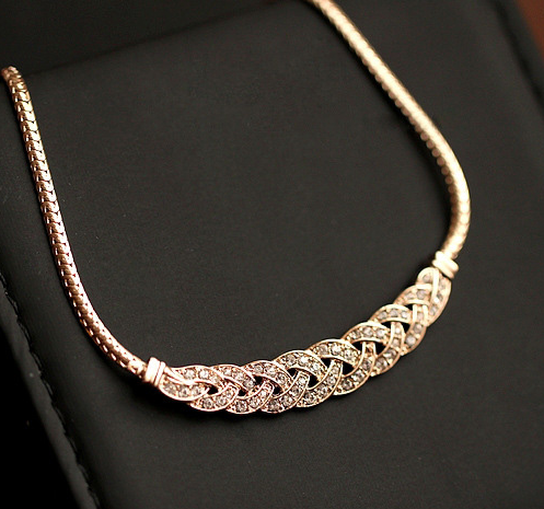 Halsband med många små stenar i Cubic Zirconia och i 18 K Guldplätering - 2