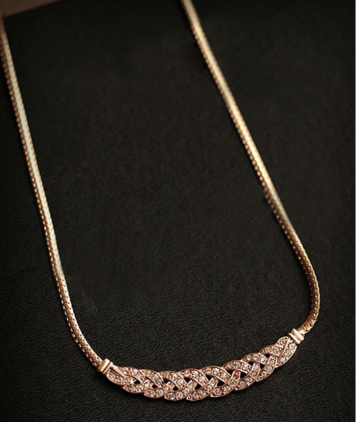 Halsband med många små stenar i Cubic Zirconia och i 18 K Guldplätering - 6