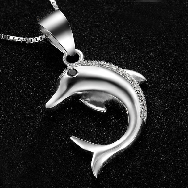 Halsband "Dolphin" i  925 Sterling Silverplätering - 6