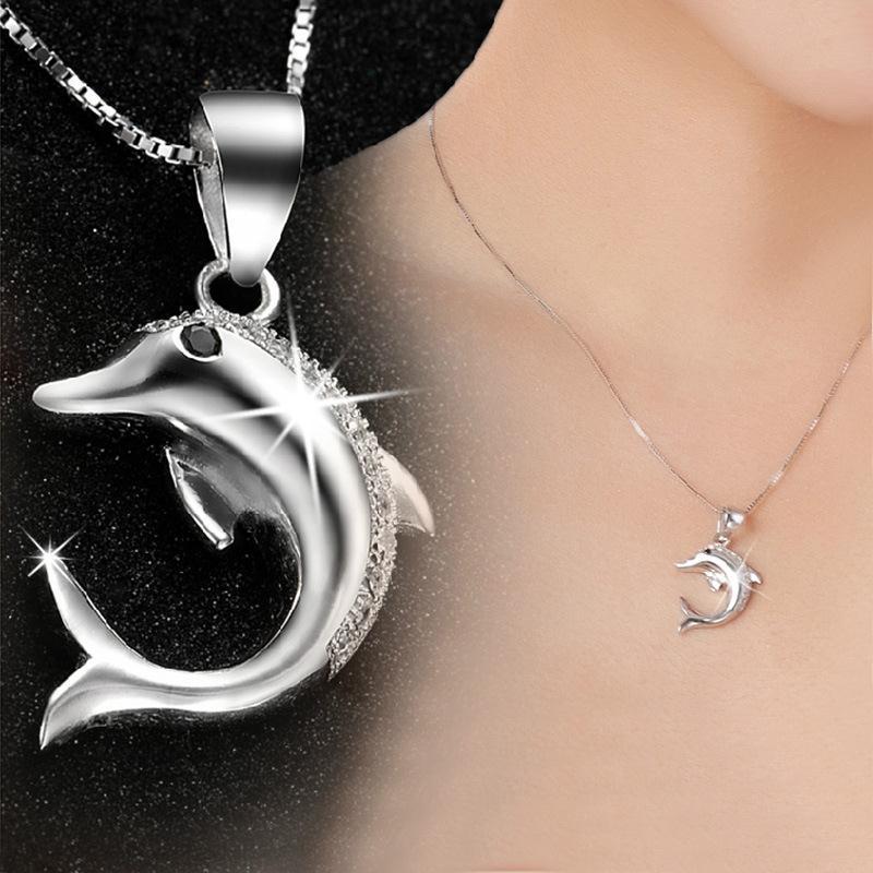 Halsband "Dolphin" i  925 Sterling Silverplätering - 2