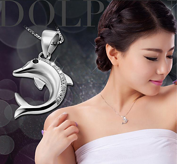 Halsband "Dolphin" i  925 Sterling Silverplätering