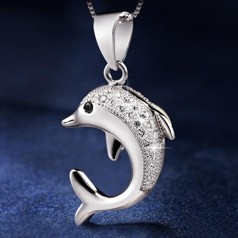 Halsband "Dolphin" i  925 Sterling Silverplätering - 3