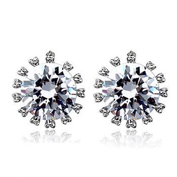 Örhängen "Star" med 2.75ct Cubic Zirconia och platinumplätering