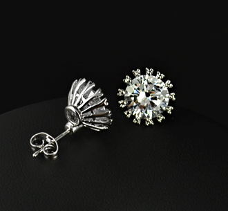 Örhängen "Star" med 2.75ct Cubic Zirconia och platinumplätering - 3