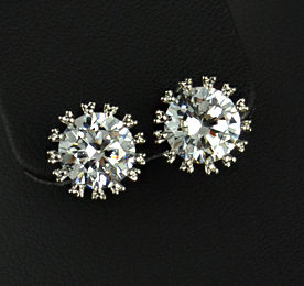 Örhängen "Star" med 2.75ct Cubic Zirconia och platinumplätering - 2
