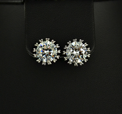 Örhängen "Star" med 2.75ct Cubic Zirconia och platinumplätering - 5