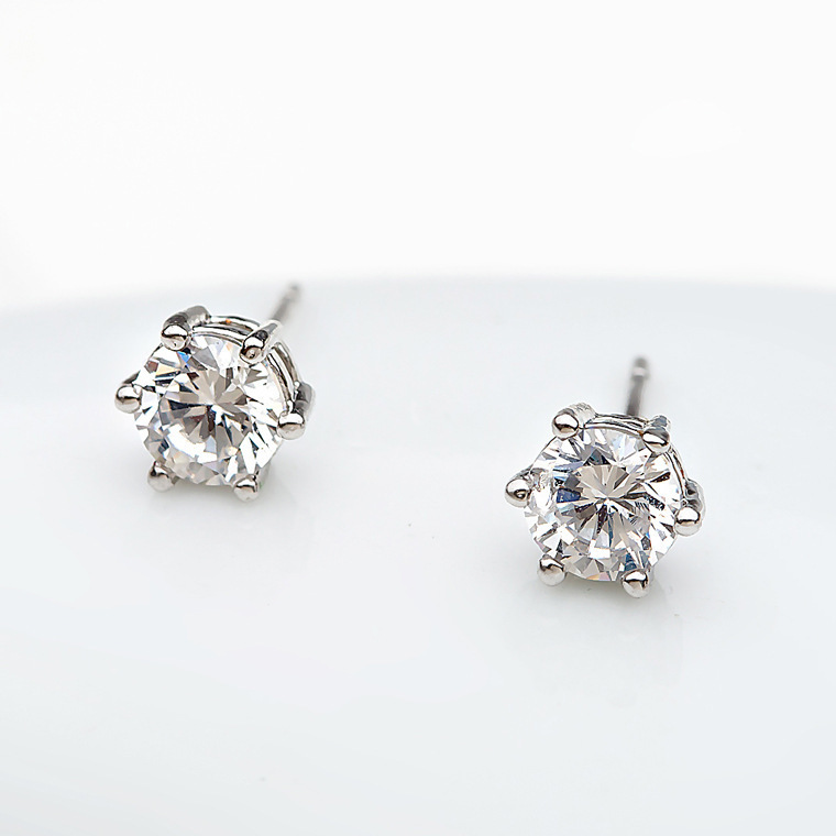 Örhängen med stenar i Cubic Zirconia och 925 Sterling Silverplätering - 3