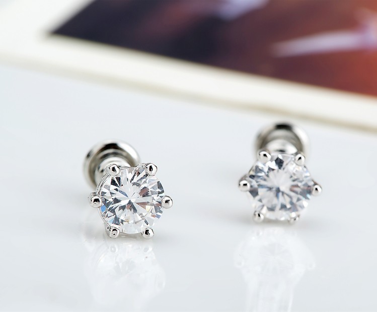 Örhängen med stenar i Cubic Zirconia och 925 Sterling Silverplätering - 6