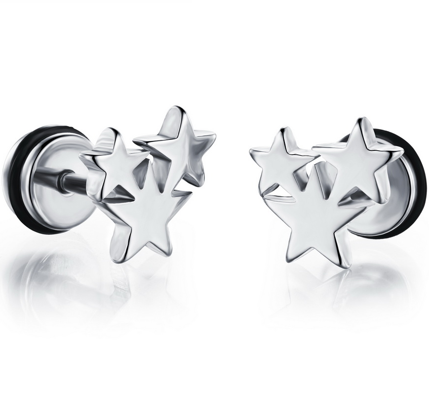 Örhänge "Steel Star" i Rostfritt stål -Unisex