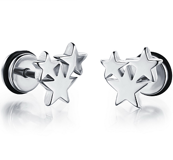 Örhänge "Steel Star" i Rostfritt stål -Unisex