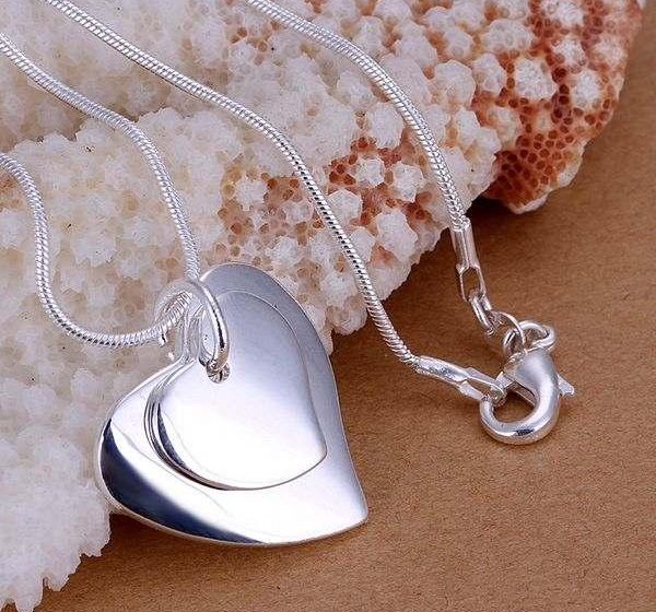 Halsband "Two Heart" med 925 Silverplätering