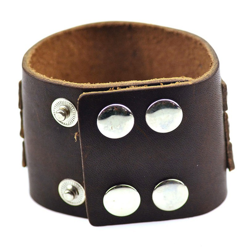 Läderarmband med metalldetaljer - 3