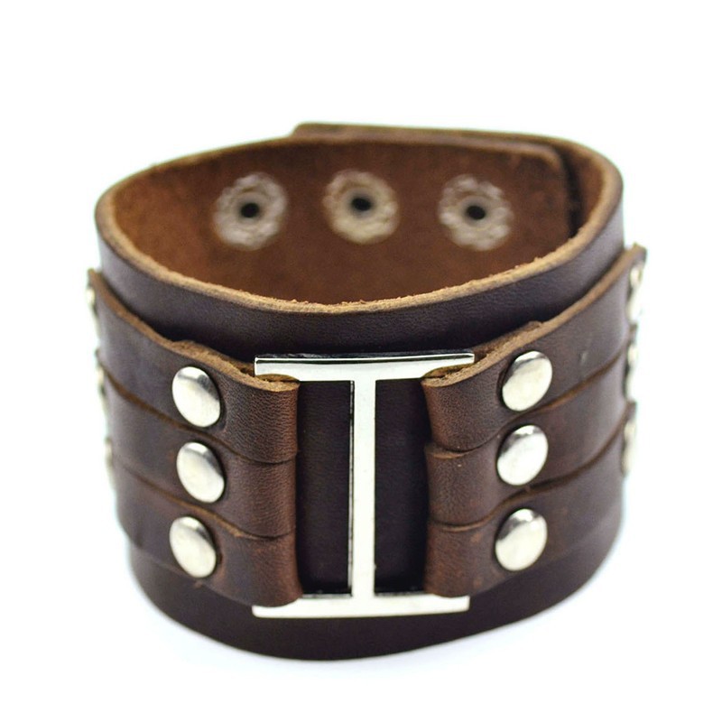 Läderarmband med metalldetaljer - 2