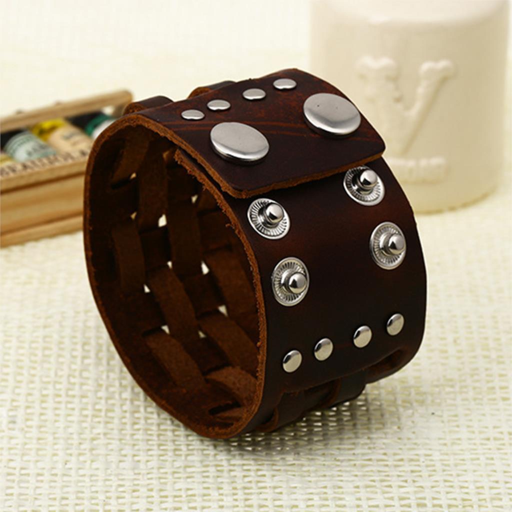 Läderarmband med metalldetaljer - 4