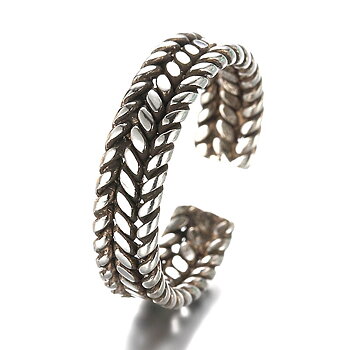 Ring i rostfritt stål med Antik Silverplätering -Öppen ring