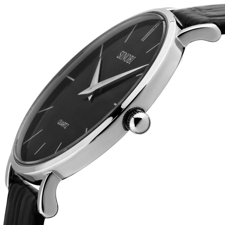 SINOBI -Superslimmad klocka -Svart/Svart - 8