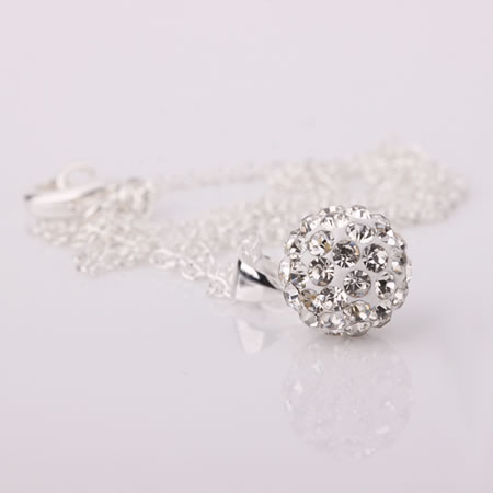 Shamballainspirerat Halsband -Vita kristaller - 2