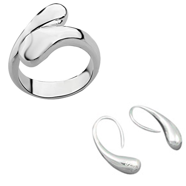 Smyckeset  4 "Droppe" i 925 Sterling Silverplätering 