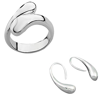 Smyckeset  4 "Droppe" i 925 Sterling Silverplätering 