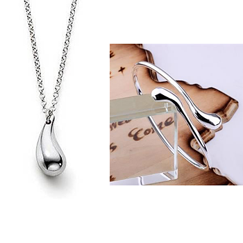 Smyckeset  6 "Droppe" i 925 Sterling Silverplätering 