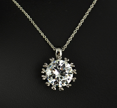 Halsband "Star" med stort hänge i Cubic Zirconia och platinumplätering - 2