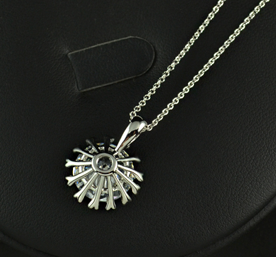 Halsband "Star" med stort hänge i Cubic Zirconia och platinumplätering - 3