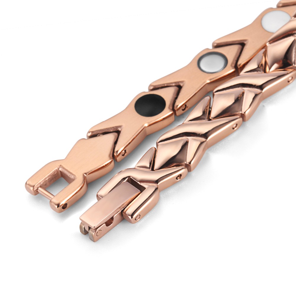 Magnetarmband i rostfritt stål med 18K Roséguldplätering - 7
