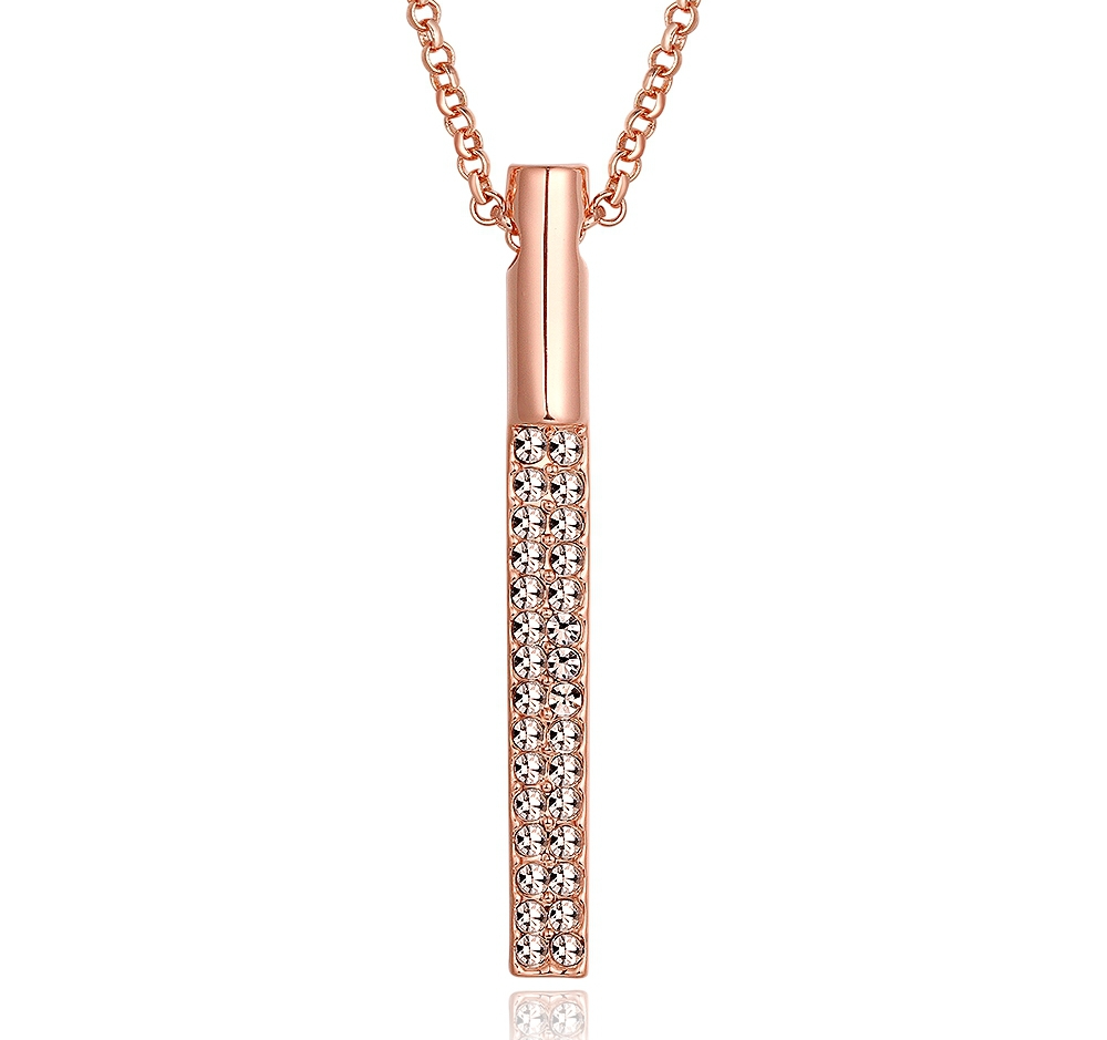 Halsband med Austrian Crystals och i 18 K Roséguldplätering