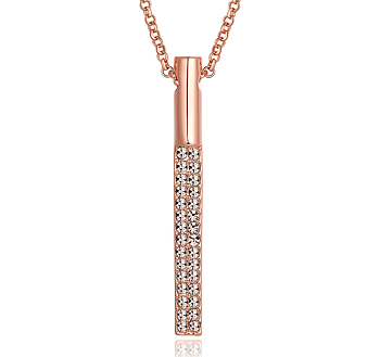 Halsband med Austrian Crystals och i 18 K Roséguldplätering