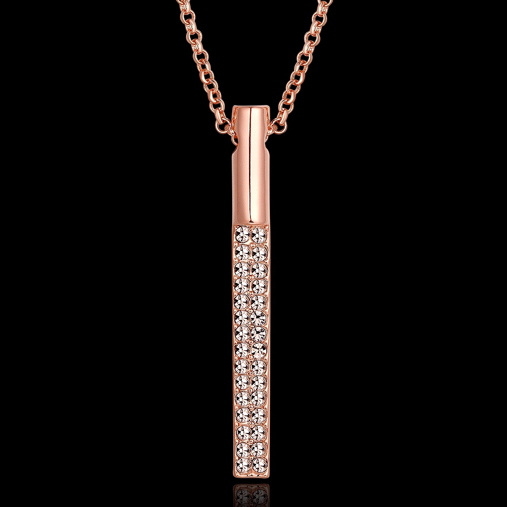 Halsband med Austrian Crystals och i 18 K Roséguldplätering - 2