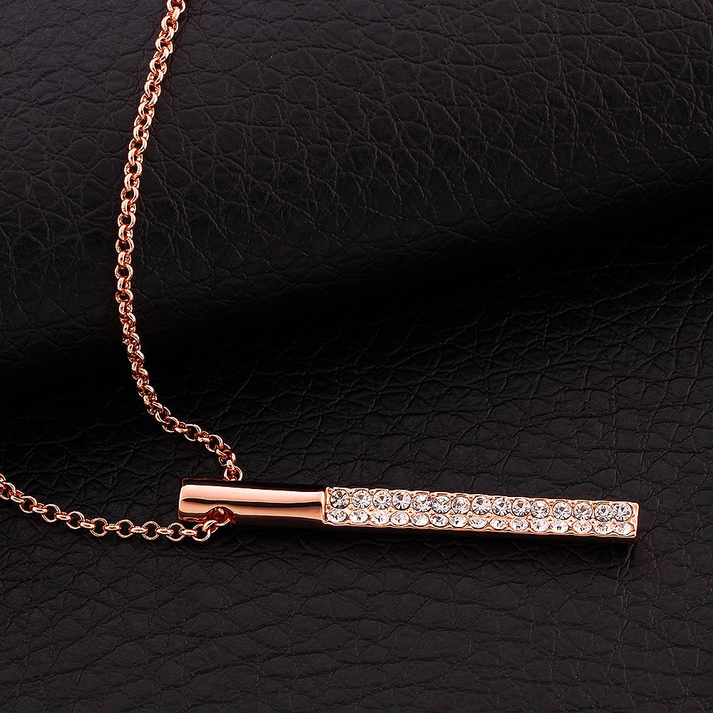Halsband med Austrian Crystals och i 18 K Roséguldplätering - 5