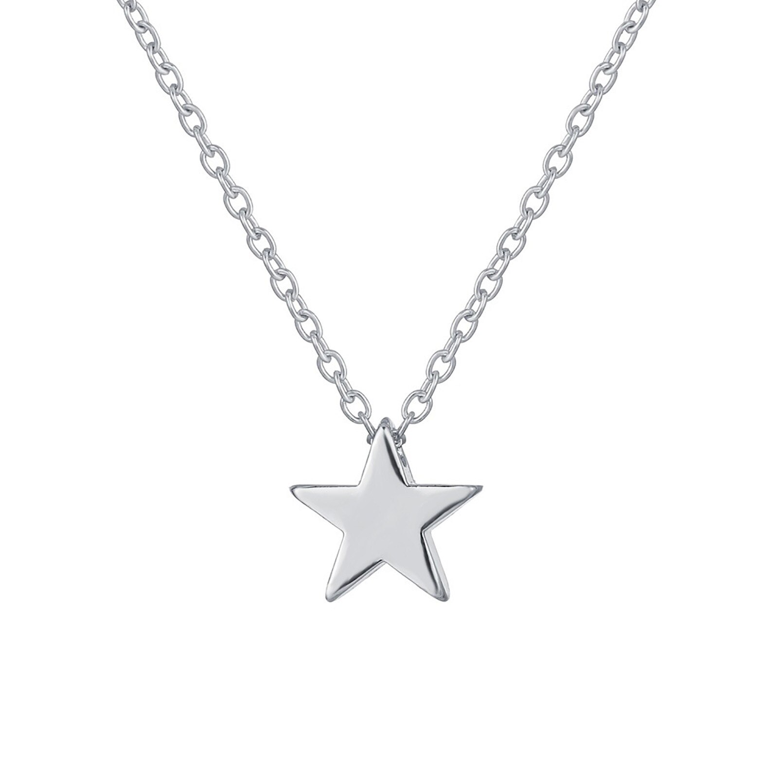 Halsband "Lonely Star" 12 mm i 925 Sterling Silverplätering