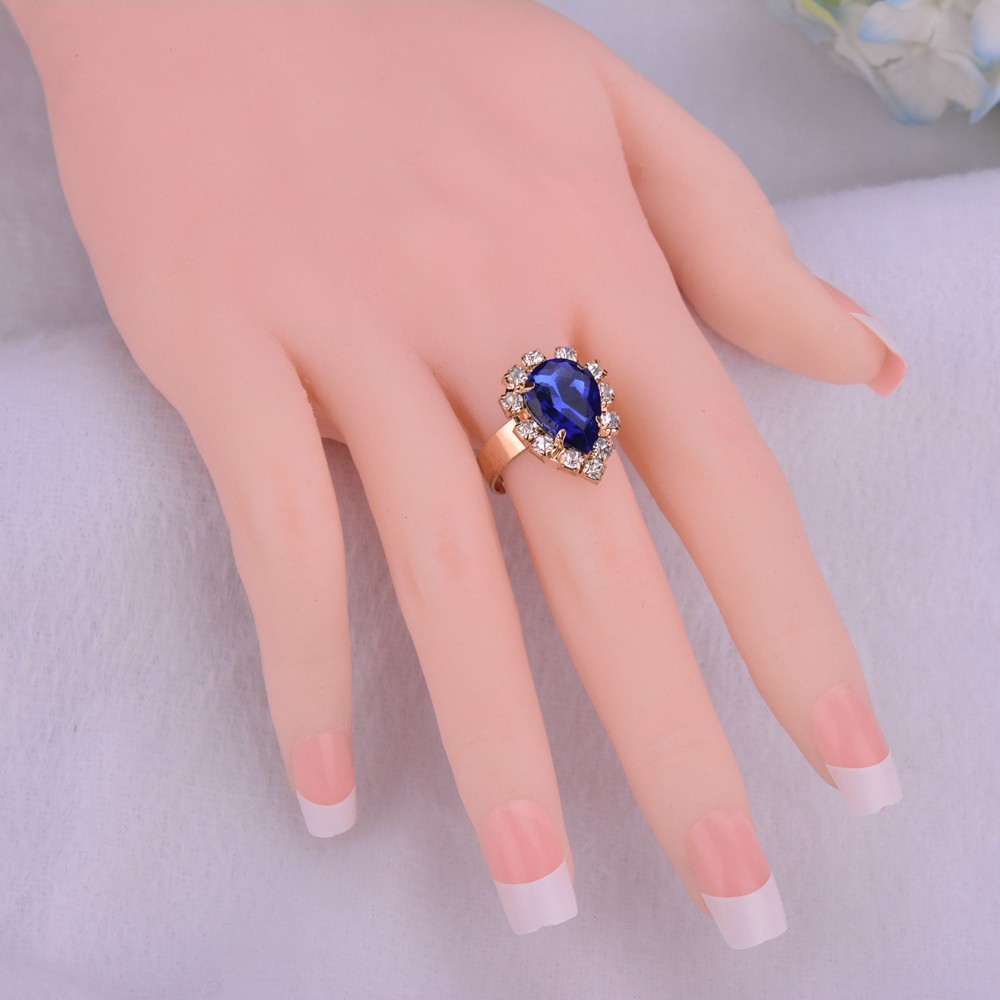 Smyckeset med Austrian Crystals och i 18K Guldplätering -Blå Kristaller - 2