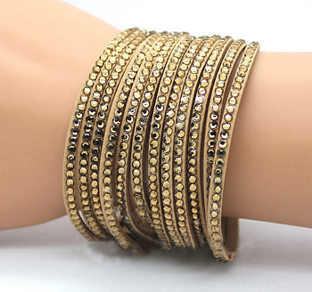 Armband "Strass"  -Brun