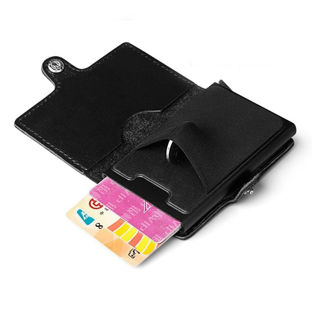 Korthållare med smart automatisk funktion i Äkta läder -med rfid blockering! - 3