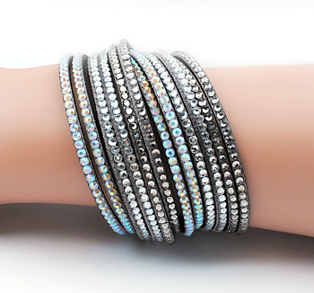 Armband "Strass"  -Grå