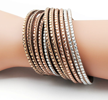 Armband "Strass"  -Brun/Multi