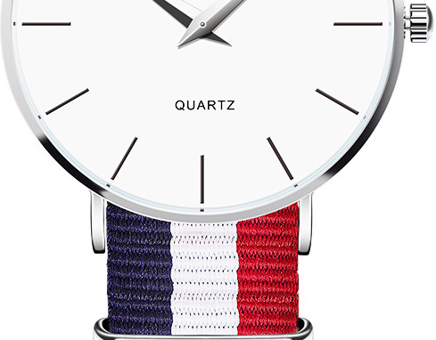 SINOBI Nato strap -Superslimmad klocka -Blå/Vit/Röd - 4