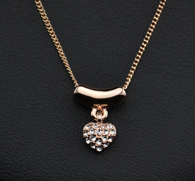 Halsband Hjärtformat med Stellux Austrian Crystals och guldplätering - 2