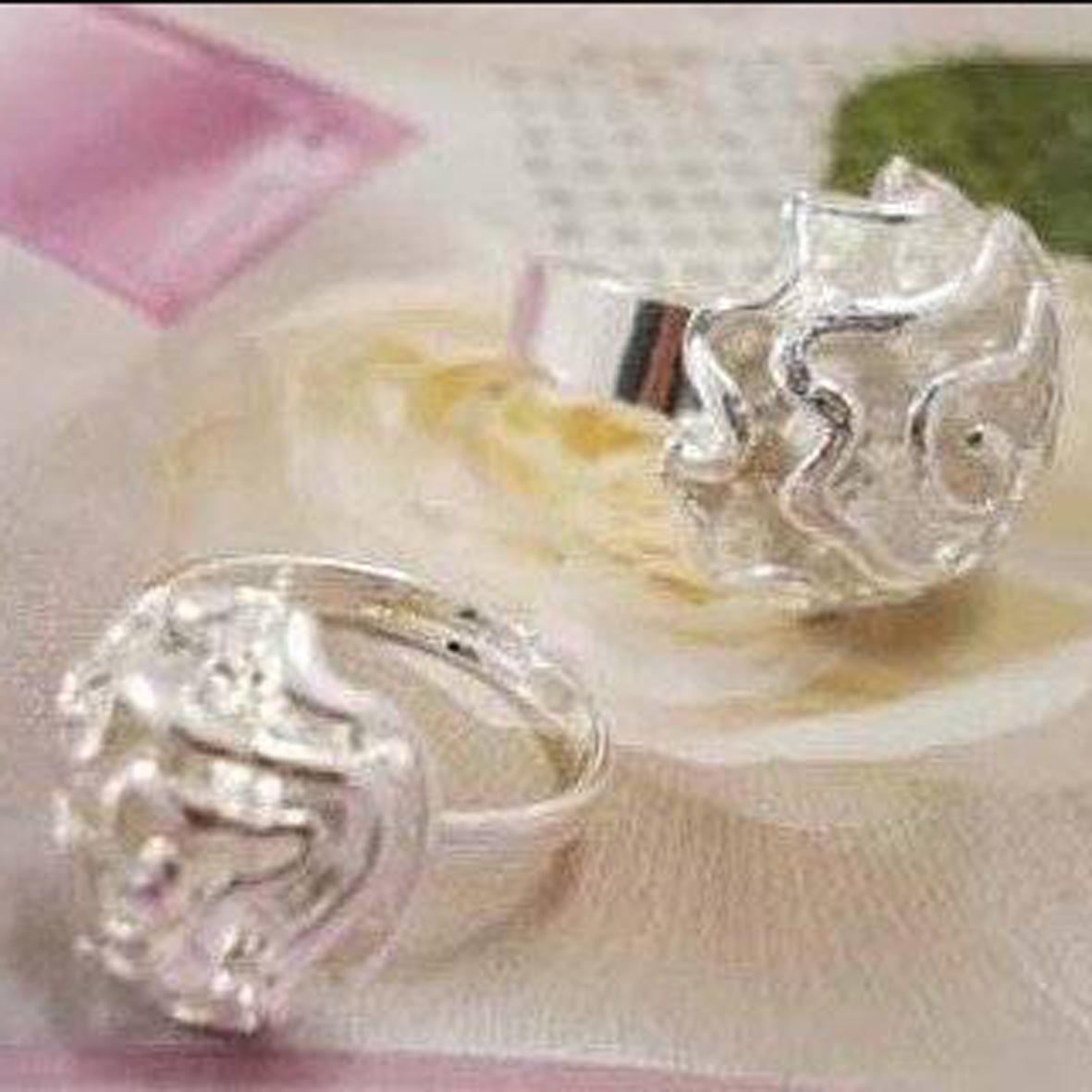 Ring "Silverros" i 925 Sterling Silverplätering - 3