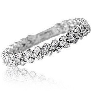 Armband "Treklöver" med stenar av Cubic Zirconia och i 925 Sterling Silverplätering