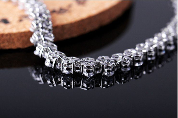 Armband "Treklöver" med stenar av Cubic Zirconia och i 925 Sterling Silverplätering - 4