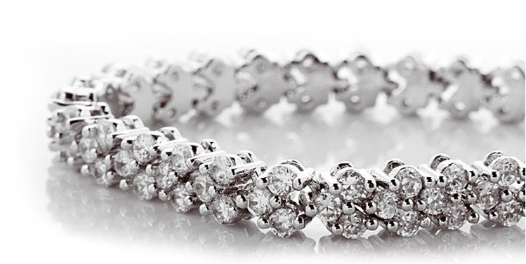 Armband "Treklöver" med stenar av Cubic Zirconia och i 925 Sterling Silverplätering - 3