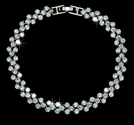 Armband "Treklöver" med stenar av Cubic Zirconia och i 925 Sterling Silverplätering - 5
