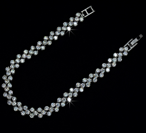Armband "Treklöver" med stenar av Cubic Zirconia och i 925 Sterling Silverplätering - 6