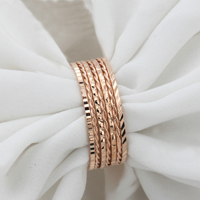 Ring "Seven Circels" i 18 K Roséguldplätering - 3