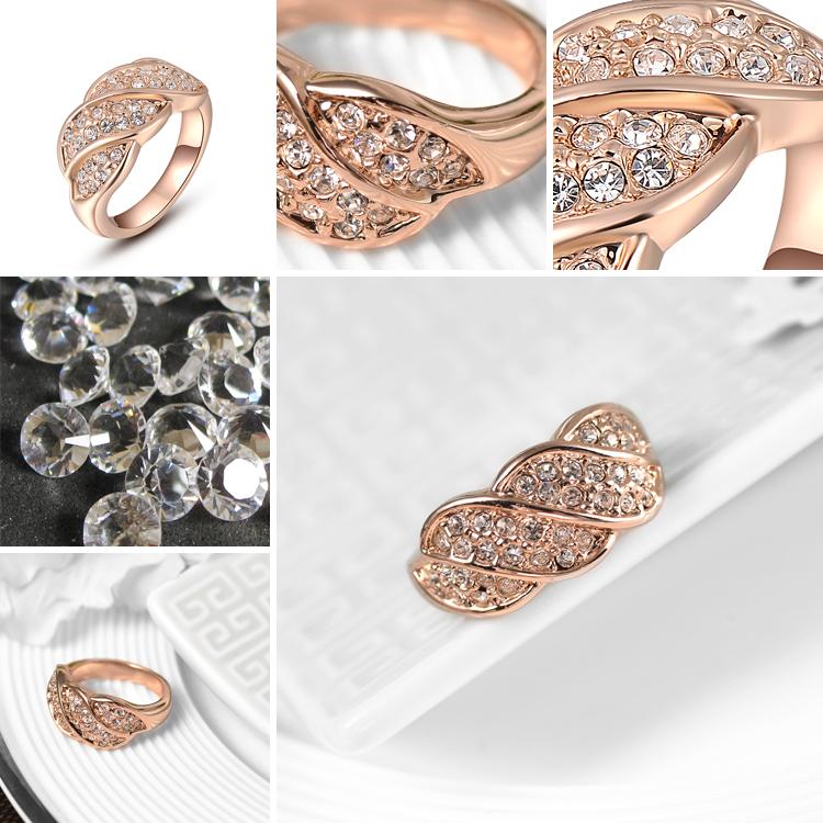 Ring med Cubic Zirconia samt  i 18 K Roséguldplätering - 3