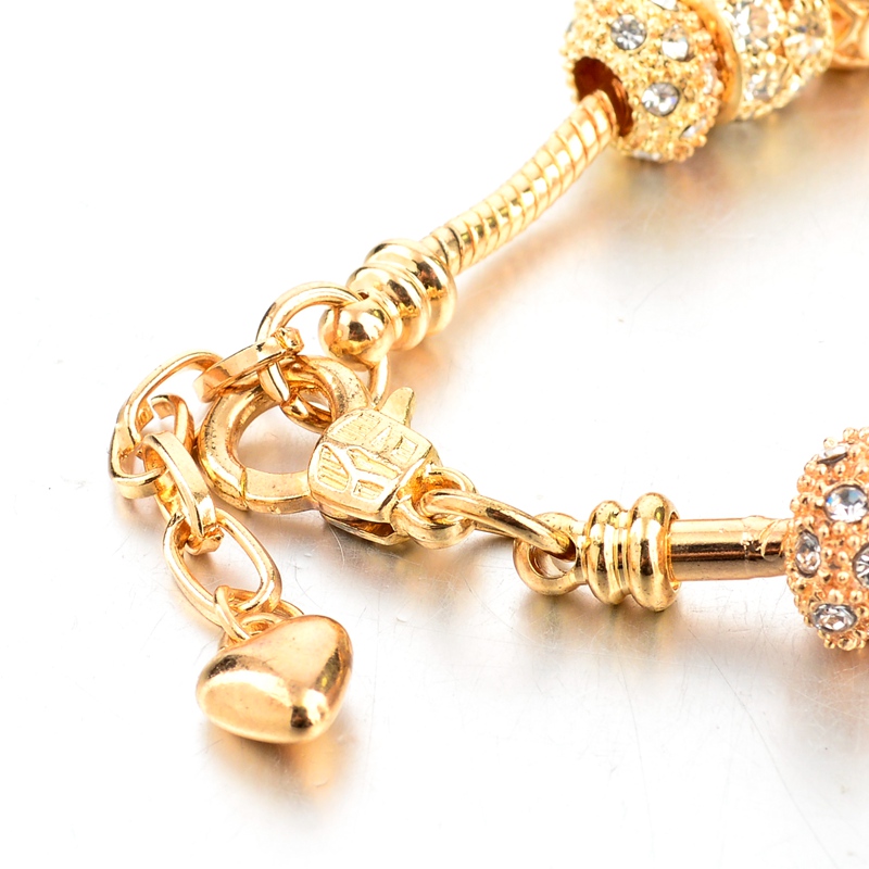 Armband "Heart Charm" med Austrian Crystals och i 18 K Ros Guldplätering - 4