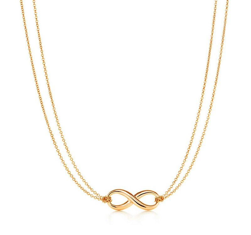 Halsband "Double Eternity" i 18 K Guldplätering